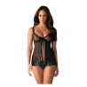 Amanta Babydoll - Noir et Turquoise — OBSESSIVE | babydoll