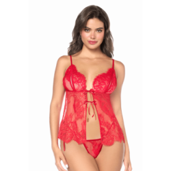 Babydoll Mapalé espiègle avec string à nouer — MAPALÉ | babydoll