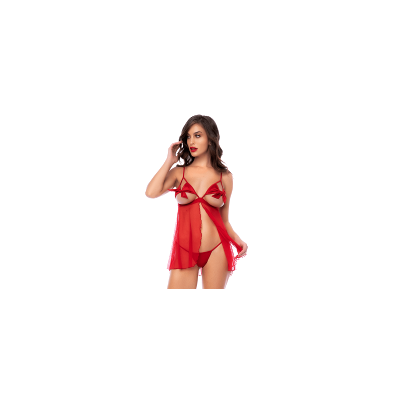 Babydoll sexy à bonnets ouverts avec string Mapalé — MAPALÉ | babydoll