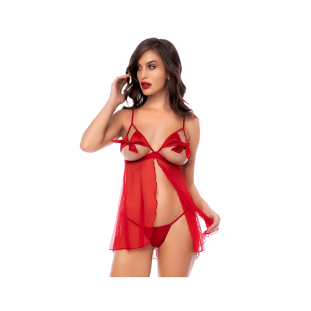 Babydoll sexy à bonnets ouverts avec string Mapalé — MAPALÉ | babydoll