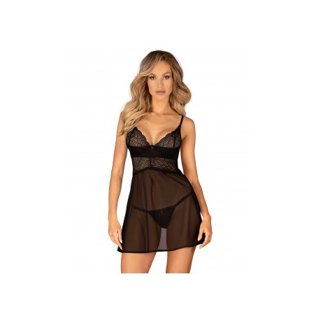 Chemeris babydoll et String - Noire — OBSESSIVE | babydoll