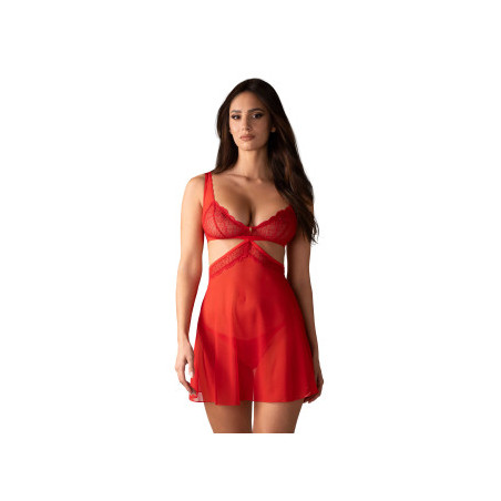 Cupide Desir babydoll et String - Rouge — OBSESSIVE | babydoll