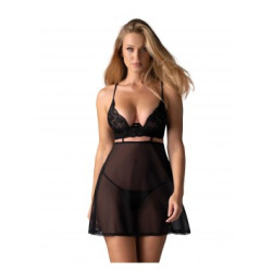 Nutris babydoll et String - Noire — OBSESSIVE | babydoll
