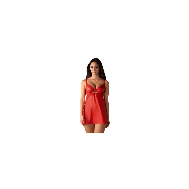 Aliosa nuisette et string - Rouges — OBSESSIVE | nuisette