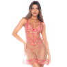 Nuisette en résille brodée avec string — MAPALÉ | nuisette