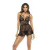 Nuisette noir Selma, en dentelle, avec armatures et... — MAPALÉ | nuis