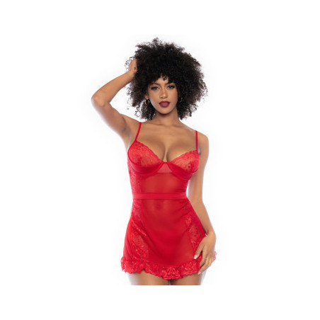 Nuisette rouge et string assorti — MAPALÉ | nuisette