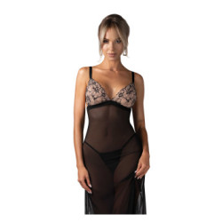 Vila blanes nuisette longue - Noire — OBSESSIVE | nuisette